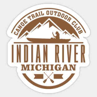 Canoe Indian River michigan Sticker